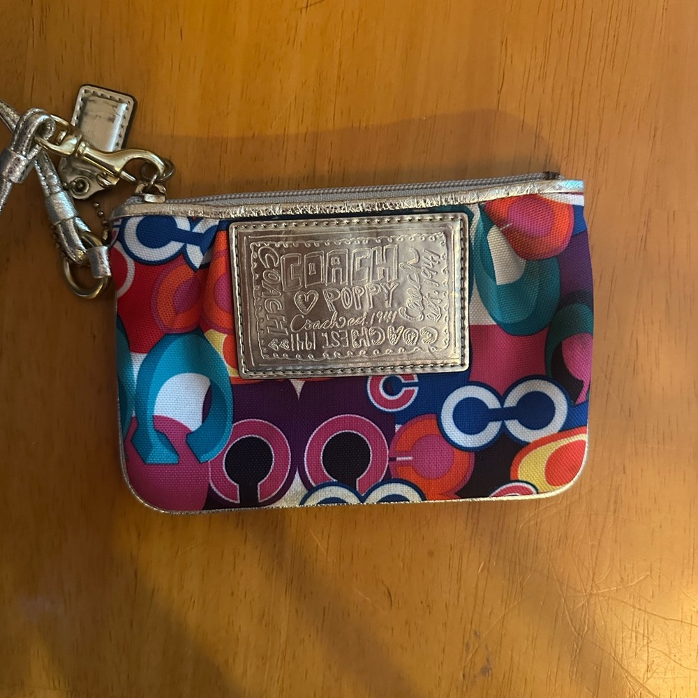 Coach Multicolor Clutch with Geometric Design